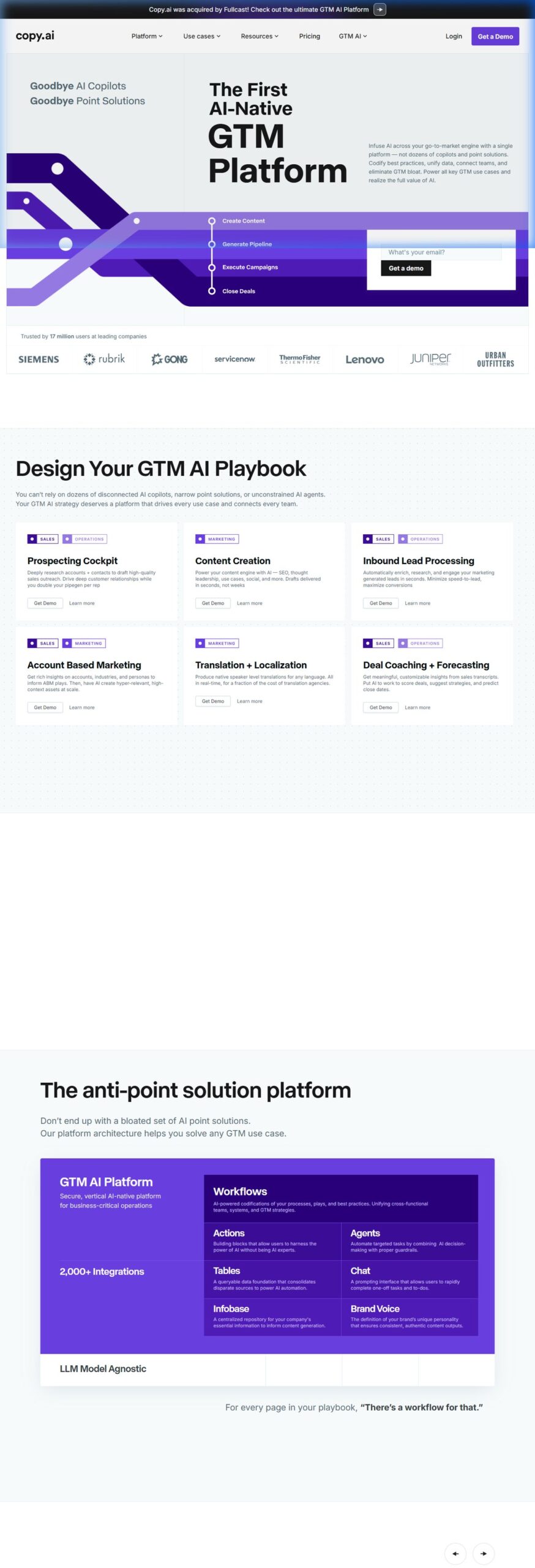 Copy.ai dashboard functionality
