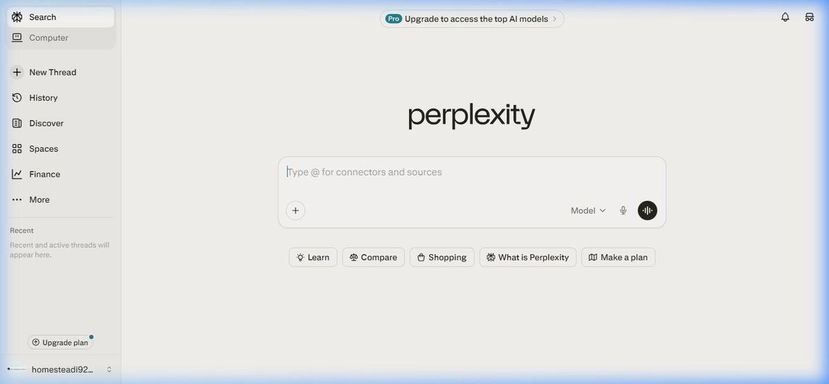 Perplexity AI search interface as ChatGPT alternative
