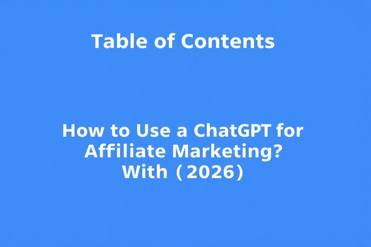 How to Use ChatGPT for Affiliate Marketing in 2026 (With Prompts) --- Table of Contents