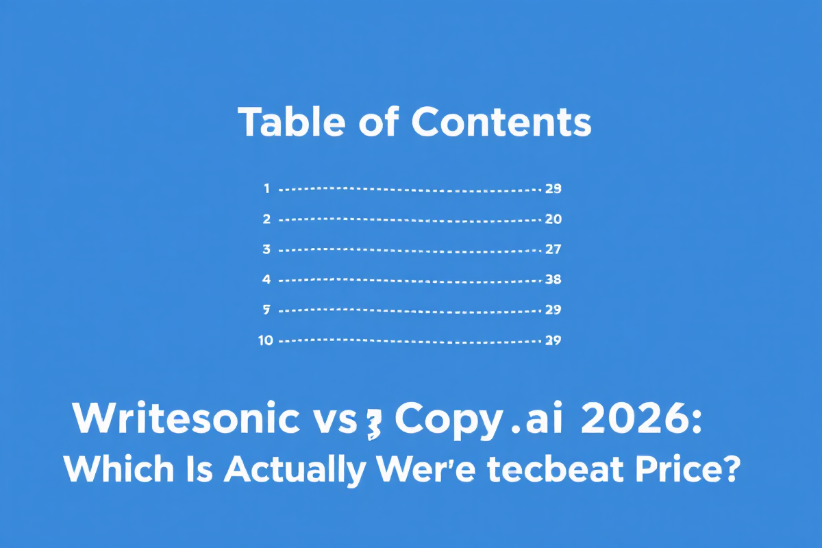 Writesonic vs Copy.ai 2026: Which Is Actually Worth the Price? --- Table of Contents